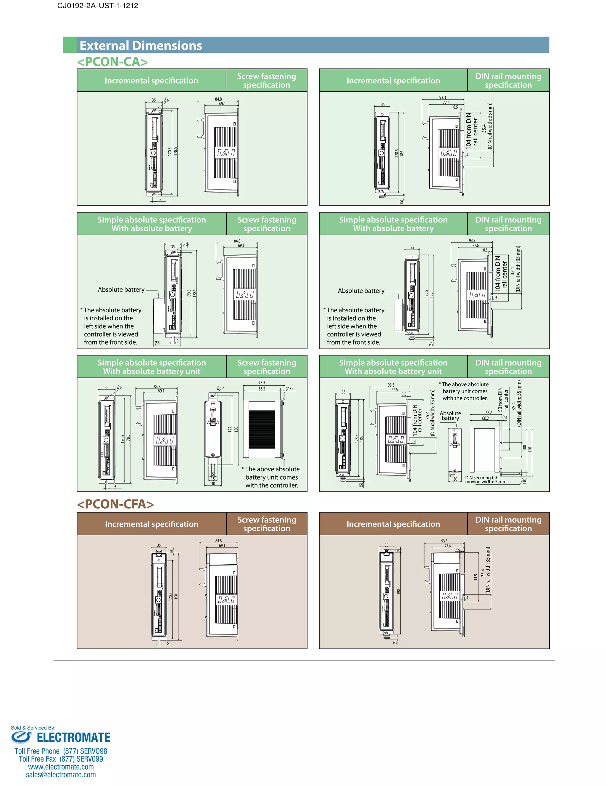 Pcon Rails Schematic Iai pcon ca_cfa_specsheet | PDF