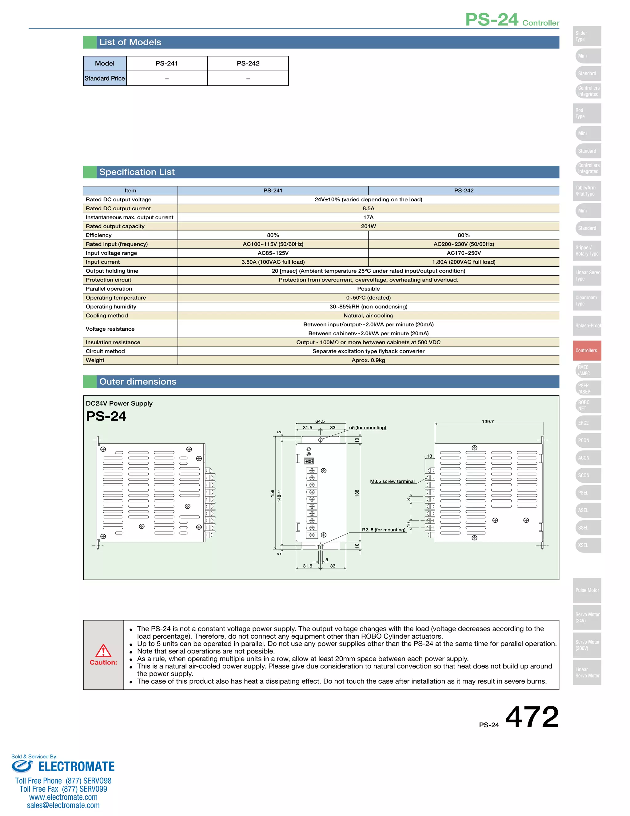 Iai ps 24-power_supply_specsheet | PDF