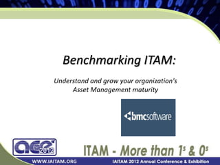 Benchmarking ITAM:
Understand and grow your organization's
Asset Management maturity
Click to edit Master subtitle style

 