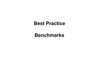 Best Practice Benchmarks 