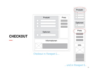 30
CHECKOUT
Checkout in Viewport L …
… und in Viewport S…
 