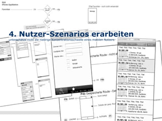 4. Nutzer-Szenarios erarbeiten  unterschätze nicht die niedrige Konzentrationsschwelle eines mobilen Nutzers  