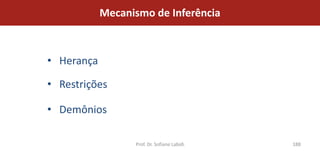 Mecanismo de Inferência



• Herança

• Restrições

• Demônios

                  Prof. Dr. Sofiane Labidi   188
 