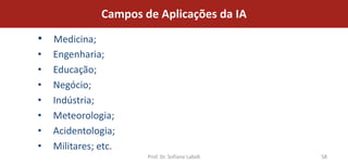 Campos de Aplicações da IA
• Medicina;
•   Engenharia;
•   Educação;
•   Negócio;
•   Indústria;
•   Meteorologia;
•   Acidentologia;
•   Militares; etc.
                       Prof. Dr. Sofiane Labidi   58
 