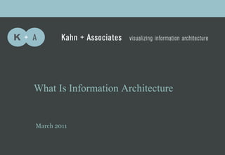 A         b            c



    What Is Information Architecture


    March 2011
 