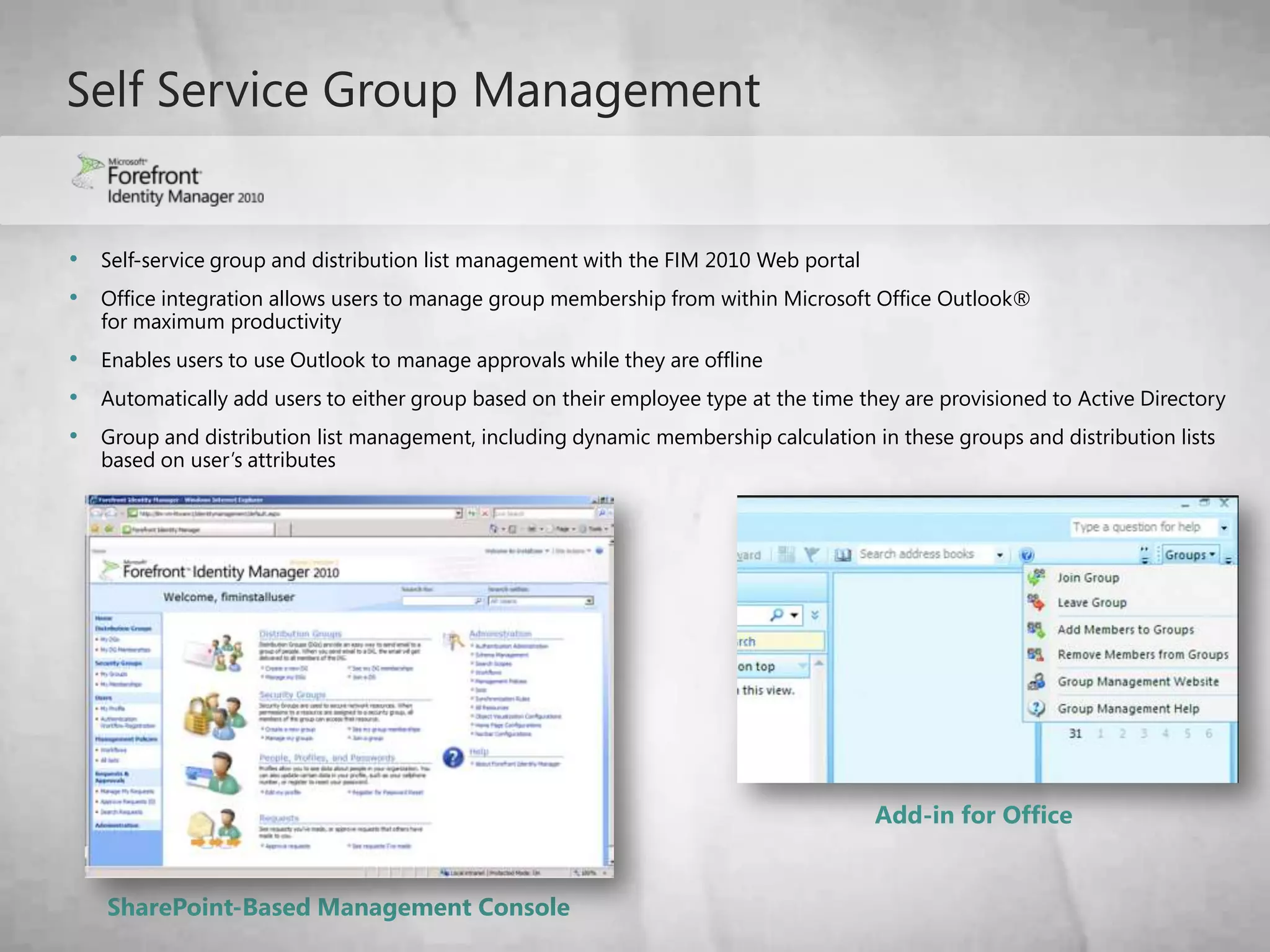 DirectAccess in Windows 7IPv4 DevicesIPv6 DevicesIT desktop managementNative IPv6 with IPSecAD Group Policy, NAP, software updatesIPv6 Transition ServicesInternetWinSrv 2008R2 DirectAccessRoleSupports variety of remote network protocolsWindows 7 Client