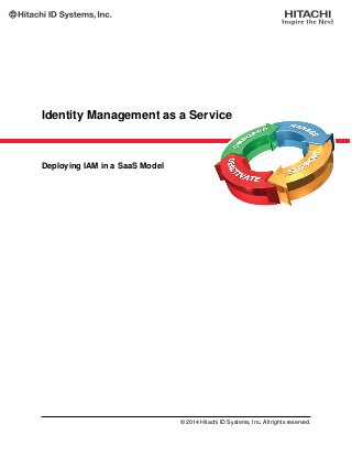 Identity Management as a Service
Deploying IAM in a SaaS Model
© 2014 Hitachi ID Systems, Inc. All rights reserved.
 