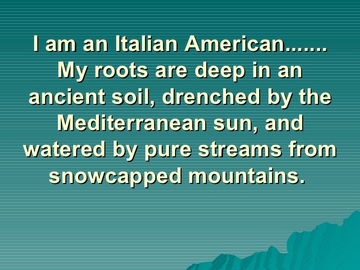 I am an italian american