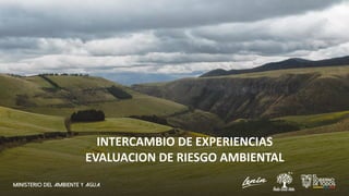 INTERCAMBIO DE EXPERIENCIAS
EVALUACION DE RIESGO AMBIENTAL
 