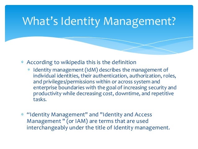 identity and access management definition