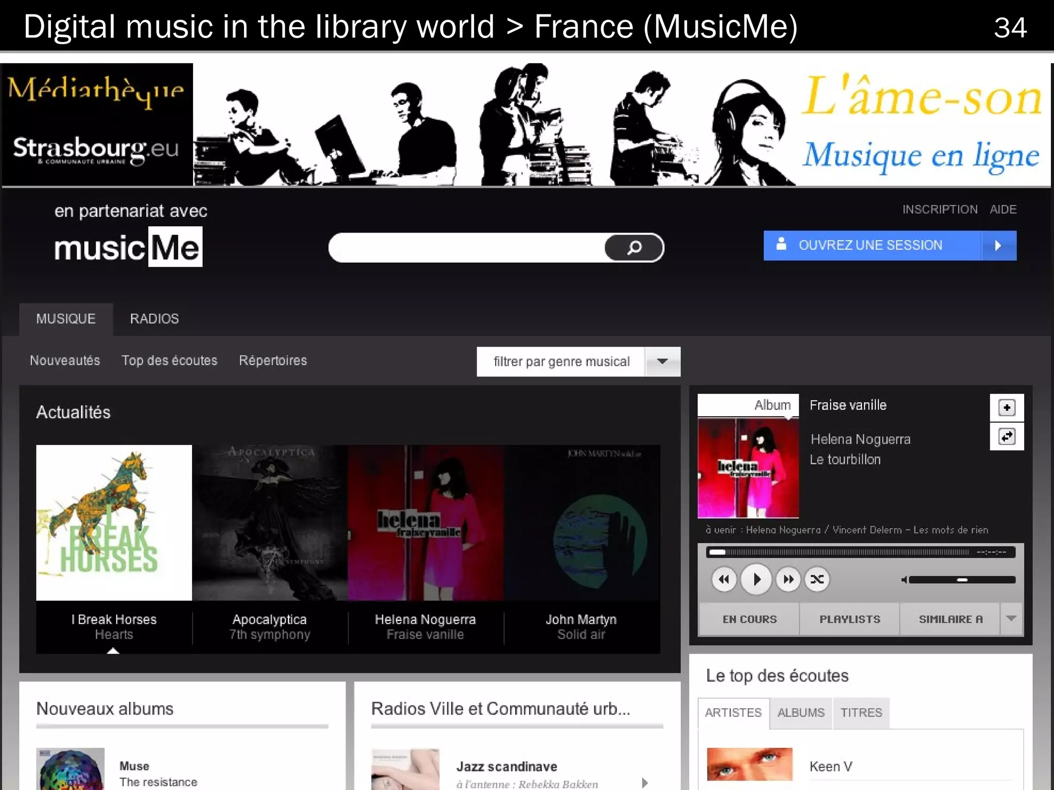 Digital music in the library world > France (MusicMe)   34
 