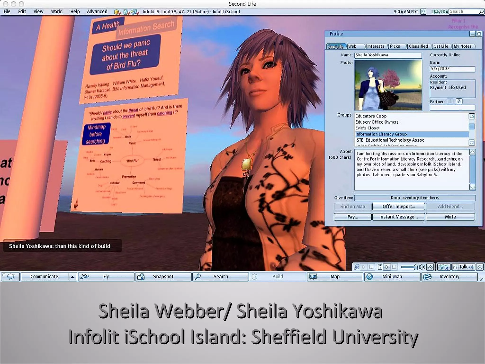 Sheila Webber/ Sheila Yoshikawa  Infolit iSchool Island: Sheffield University 