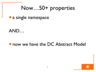 Now…50+ properties a single namespace AND… now we have the DC Abstract Model 