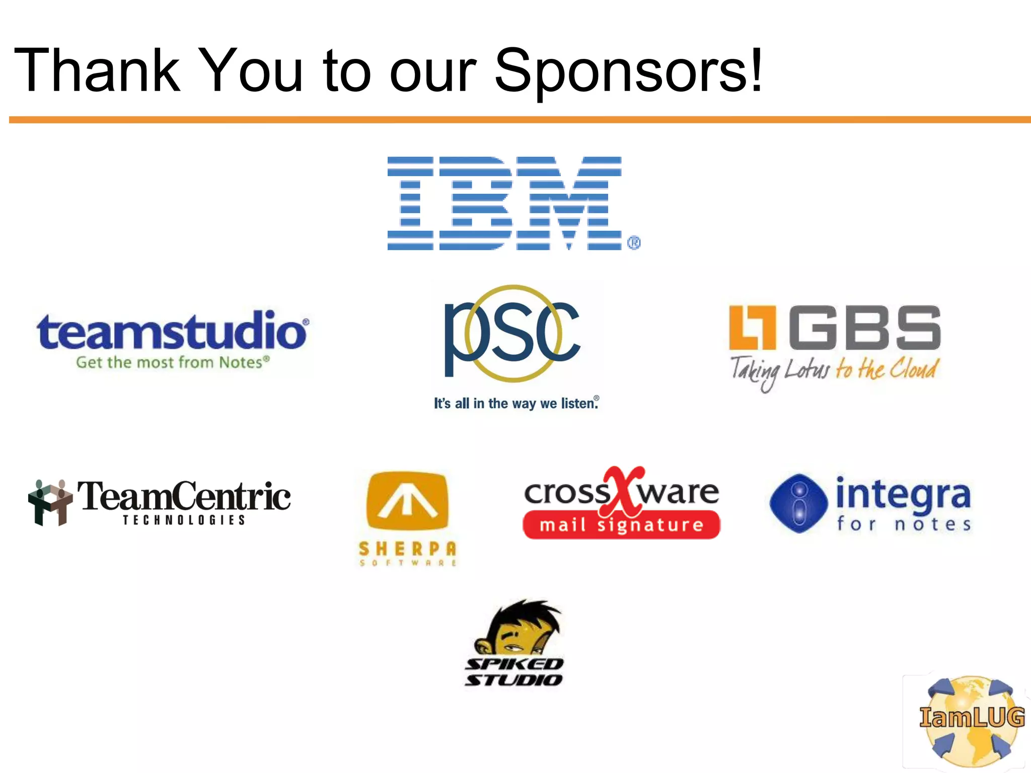 Thank You to our Sponsors!
 
