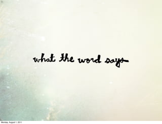 Monday, August 1, 2011
 