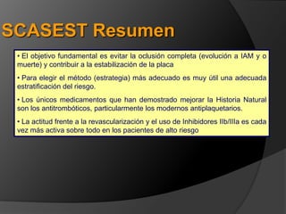 Antiplaquetarios:	- Aspirina	- Tienopiridinas (Clopidogrel)	- Inhibidores GP IIb/IIIaTratamiento anti trombótico