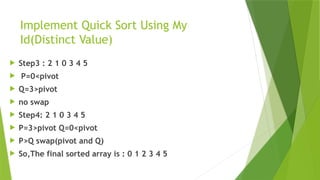 Implementing Quick Sort and Huffman Coding Using Personal Data | PPTX