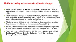 Climate change , it's impacts and adaption in Nepal | PPTX