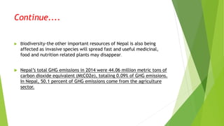 Climate change , it's impacts and adaption in Nepal | PPTX