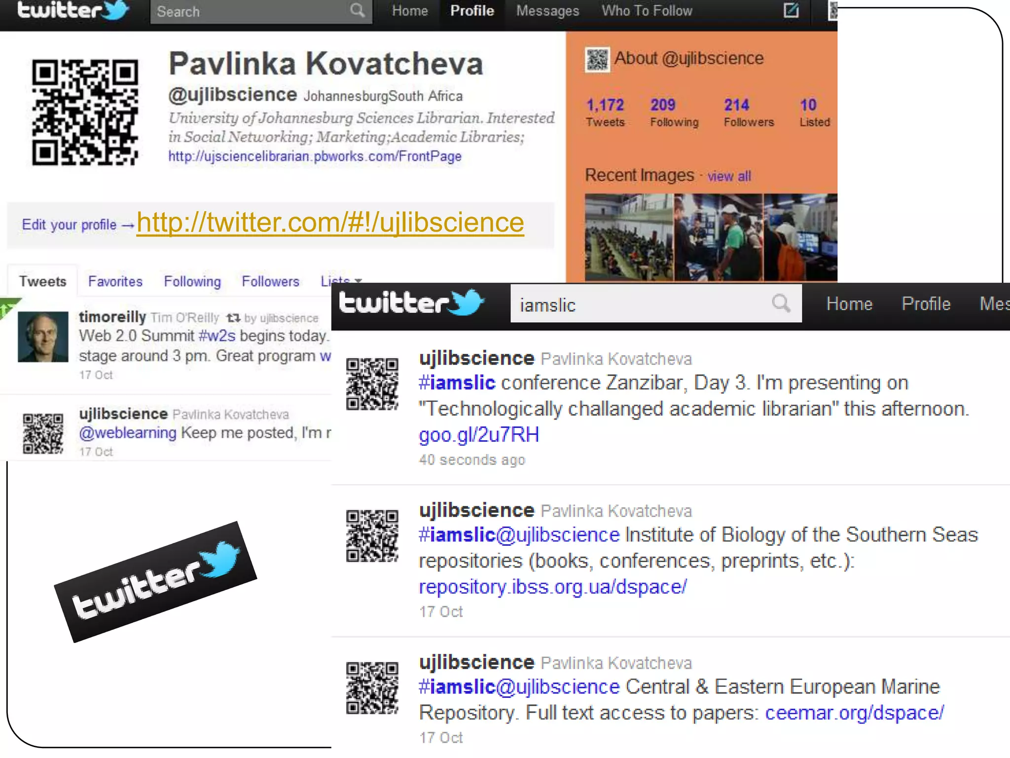 http://twitter.com/#!/ujlibscience
 