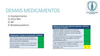 DEMAIS MEDICAMENTOS
1) Hipolipemiantes
2) IECA/ BRA
3) IBP
4) Betabloqueadores
 
