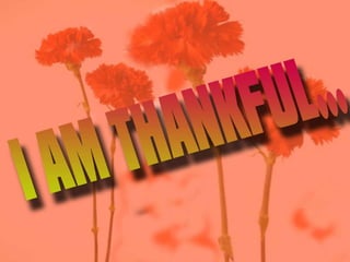 I am thankful...