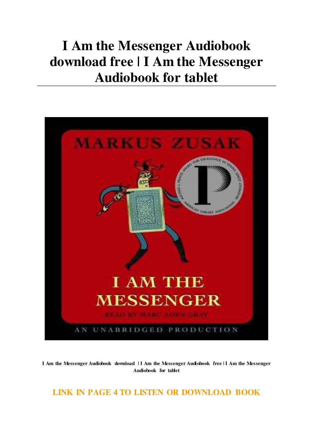 I Am the Messenger Audiobook download free | I Am the Messenger Audio…