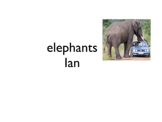 elephants
   Ian
 