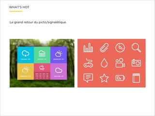 WHAT’S HOT

Le grand retour du picto/signalétique.

 