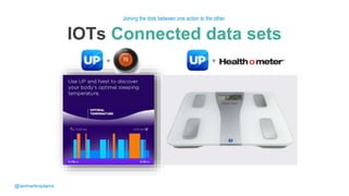 IOTs Connected data sets
Joining the dots between one action to the other.
@ianmartinadams
+ +
 