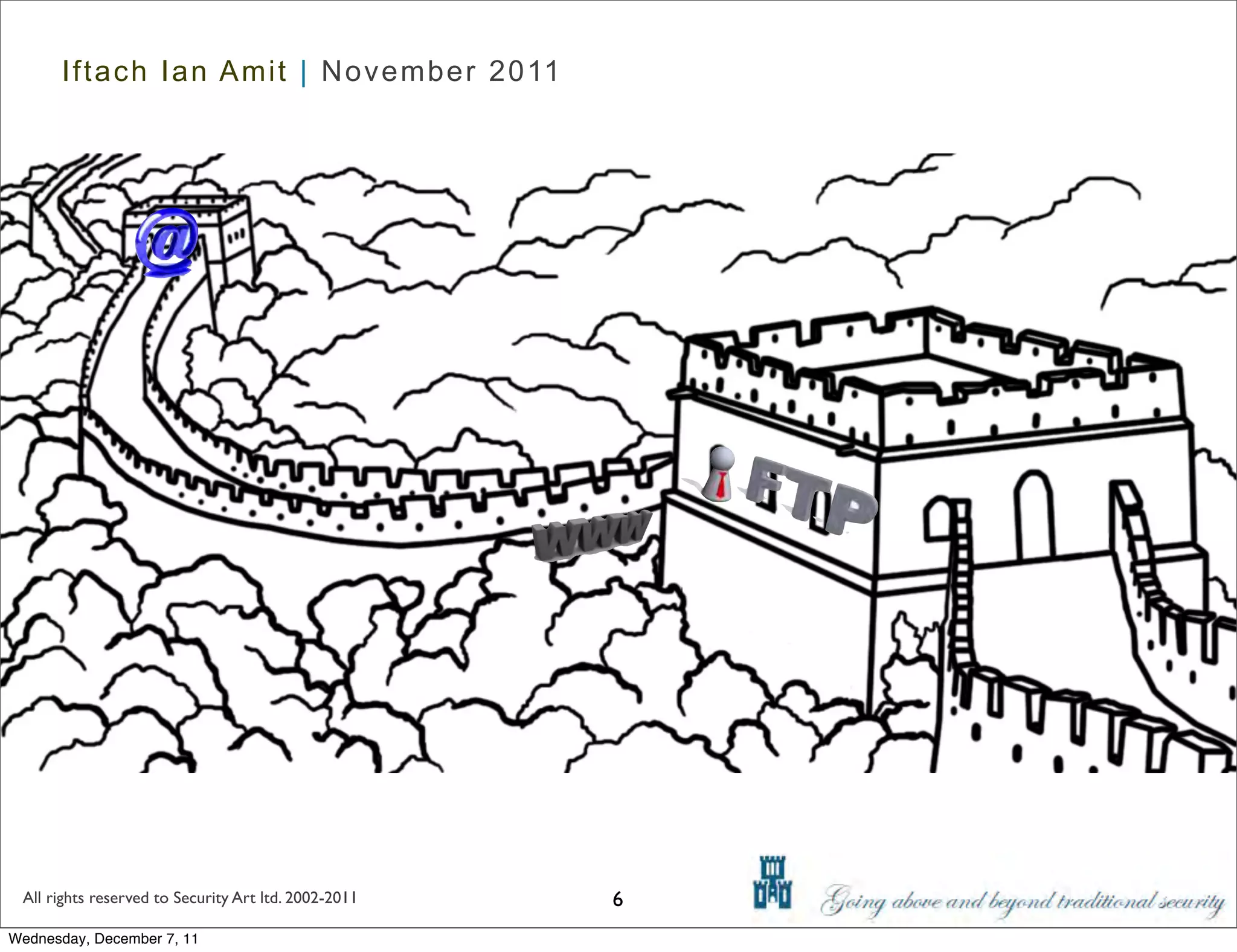 Iftach Ian Amit | November 2011




 All rights reserved to Security Art ltd. 2002-2011   6
Wednesday, December 7, 11
 