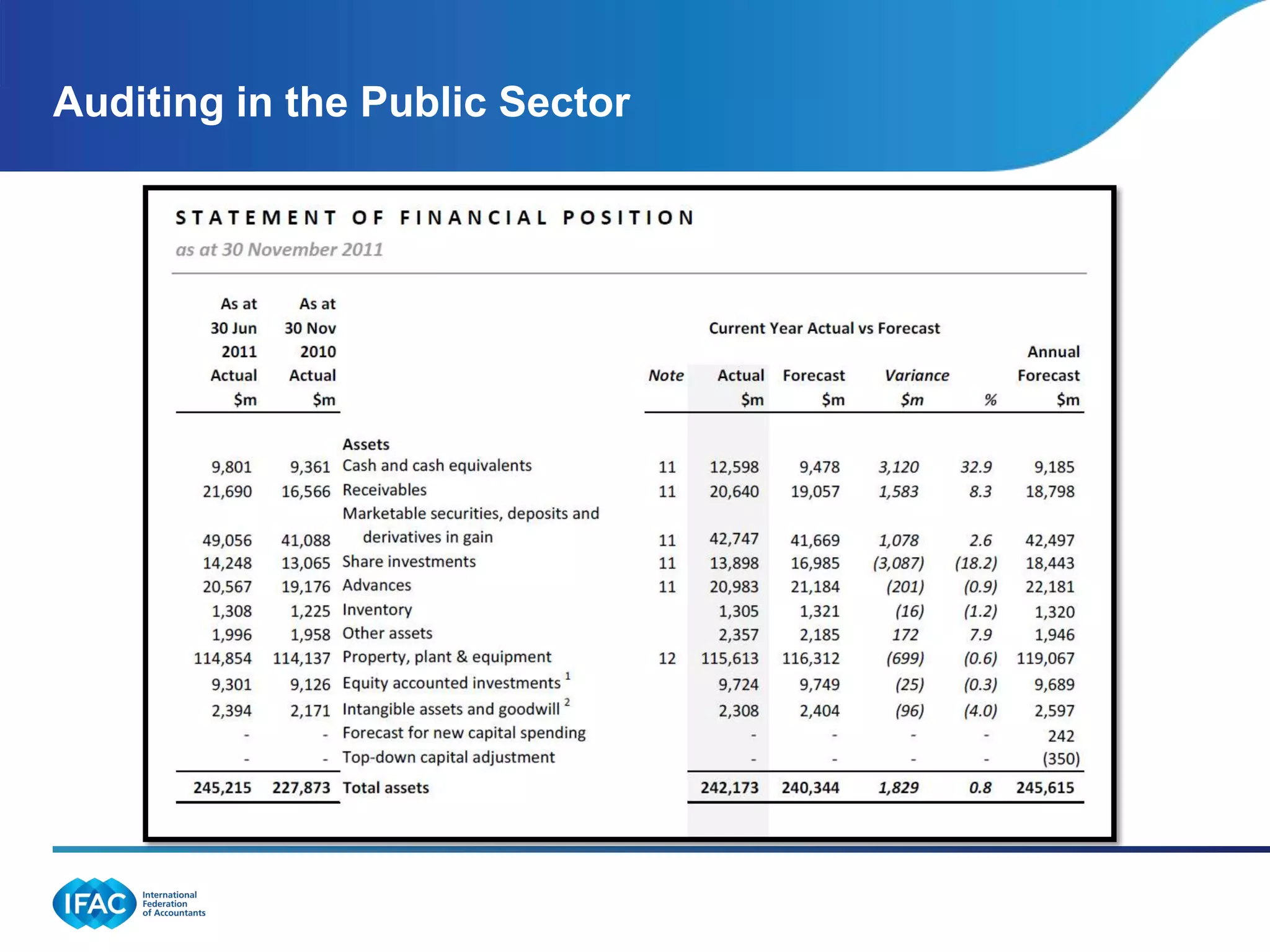 Auditing in the Public Sector
 