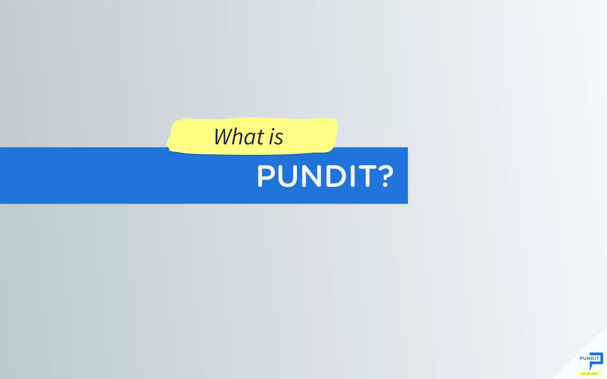 PUNDIT?
What is
 