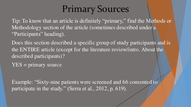 primary sources a research paper
