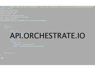API.ORCHESTRATE.IO 
