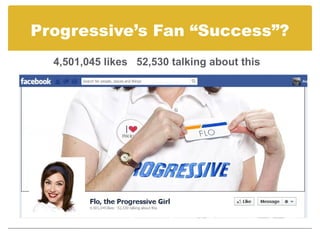 Progressive’s Fan “Success”?
  4,501,045 likes 52,530 talking about this
 