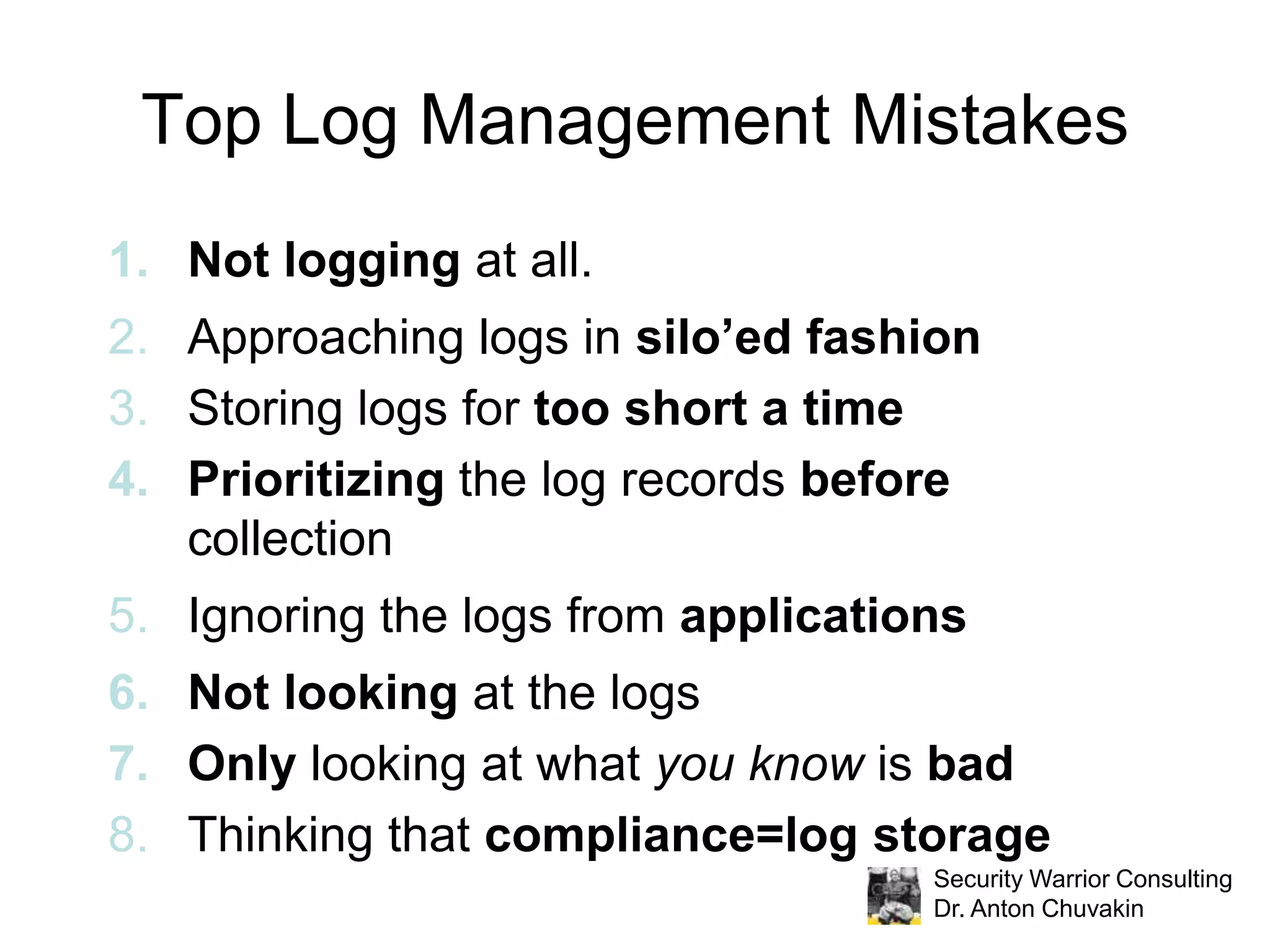 Log collection and retention 