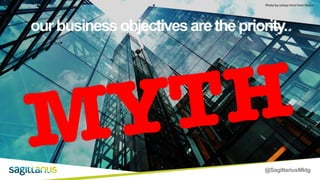 @SagittariusMktg
ourbusinessobjectivesarethepriority.
Photo by Juhasz Imre from Pexels
MYTH
 