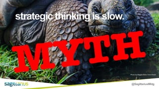 @SagittariusMktg
strategic thinking is slow.
Photo by Magda Ehlers from Pexels
MYTH
 