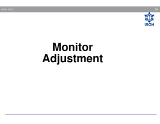 39

IAOH - 2013

Monitor
Adjustment

 