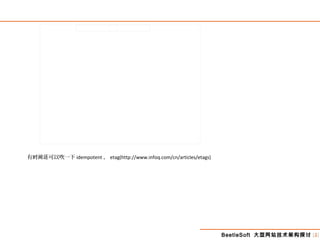 BeetleSoft 大型网站技术架构探讨 [5]
有 可以吹一下时间还 idempotent ， etag(http://www.infoq.com/cn/articles/etags)
 