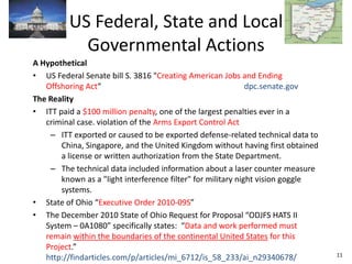  why core technologies used are creating demands for skills that are quickly becoming scarceFour Reasons to Re-Assess:Offshoring savings are often not realized as assumed by their initial business caseOffshoring has placed corporate reputations in jeopardyUS Federal, State and Local Governmental actions now prohibit or have created barriers to IT offshoringNew offshoring business risks have arisen7
