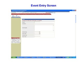 Event Entry Screen 