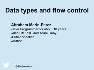 Flow control, variable types | PPT