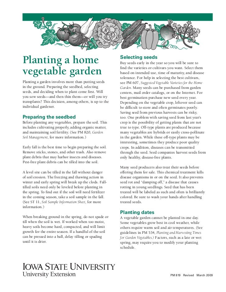 IA Planting a home vegetable garden