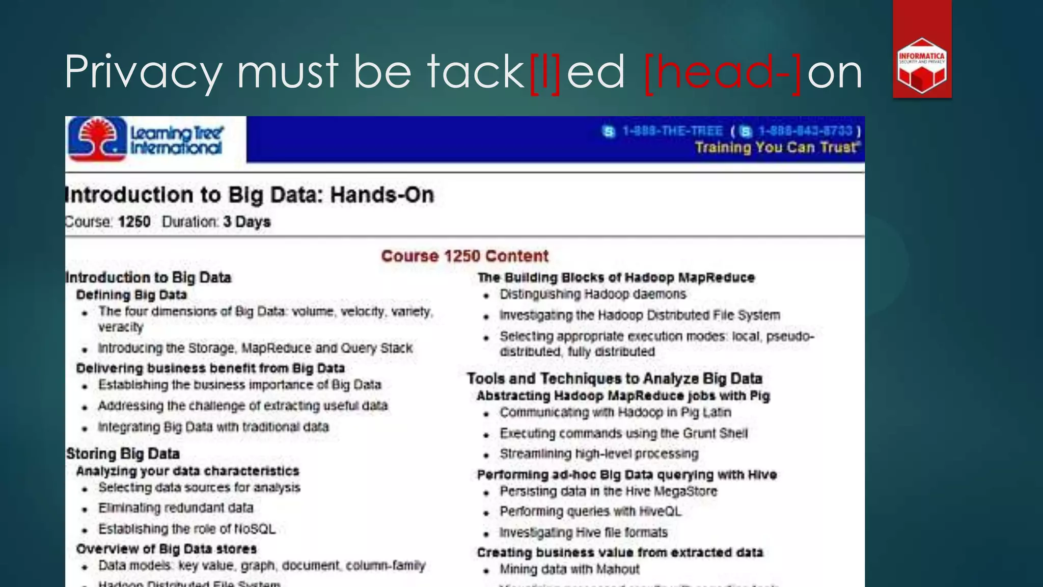 Privacy must be tack[l]ed [head-]on
 