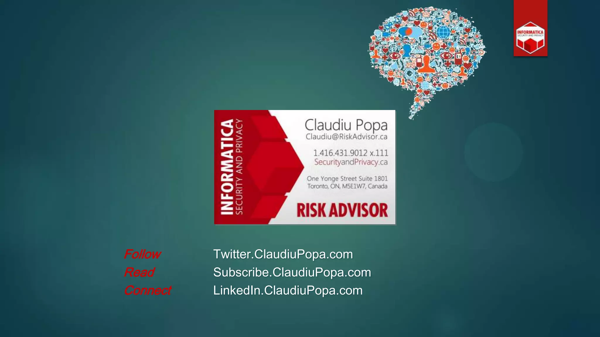 Follow Twitter.ClaudiuPopa.com
Read Subscribe.ClaudiuPopa.com
Connect LinkedIn.ClaudiuPopa.com
 