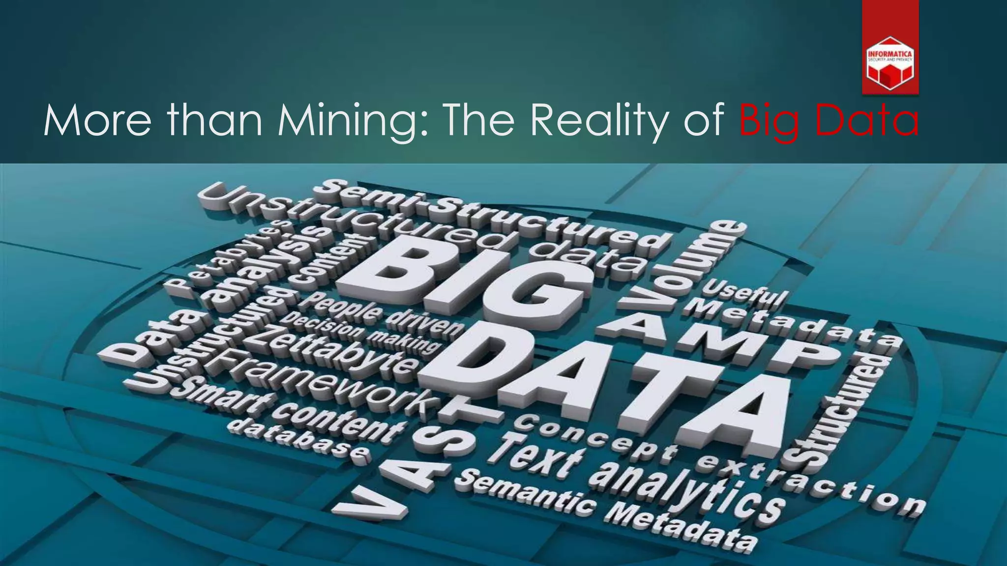 More than Mining: The Reality of Big Data
 