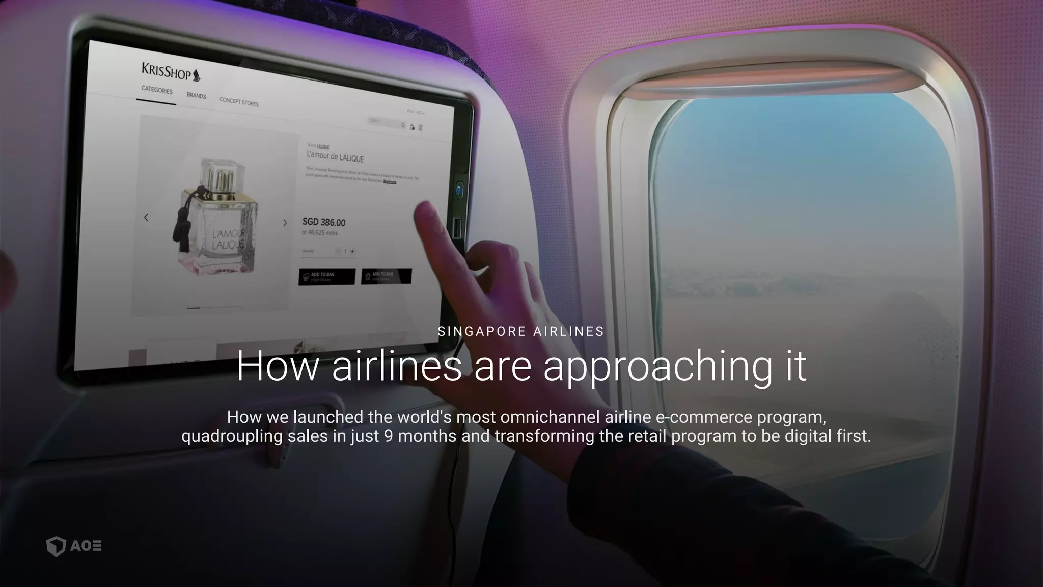 2424 05.11.2020
How airlines are approaching it
How we launched the world's most omnichannel airline e-commerce program,
quadroupling sales in just 9 months and transforming the retail program to be digital first.
S I N G A P O R E A I R L I N E S
 