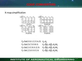 CODE CONVERTERS
K-map simplification
158
 